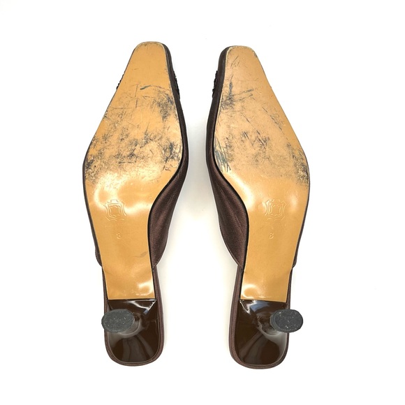 Mandarina Limited Edition Silk Kitten Heel Mules – Size 8 - Picture 5 of 9